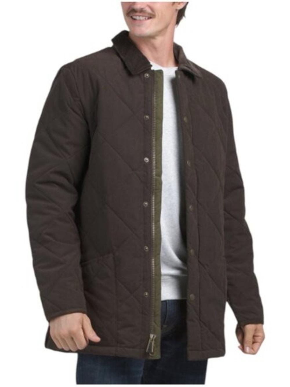 RAINFOREST Men's Quilted Brown Puffer Jacket